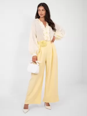 Dámské kalhoty RUE PARIS IT-SP-FL8569-1.06 BRIGHT YELLOW