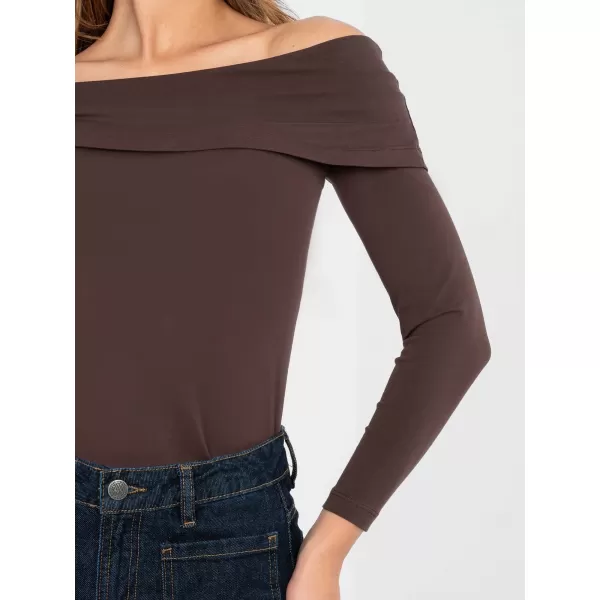  Dámské triko RUE PARIS RV-BZ-A1194.25 DARK BROWN 