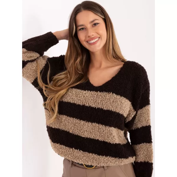  Dámský svetr ITALY MODA MI-SW-WK3031.22 DARK BROWN 
