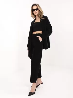 Dámské kalhoty RUE PARIS IT-SP-FL8916.80 BLACK