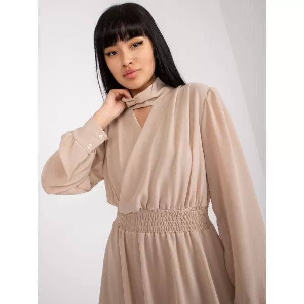  Dámské šaty OCH BELLA TW-SK-BI-1300.36 BEIGE 