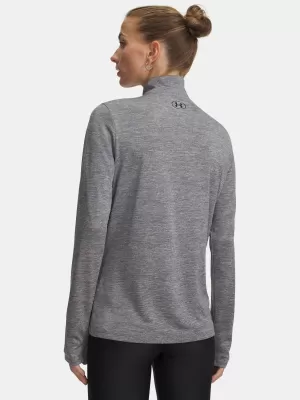 Dámské triko UNDER ARMOUR TECH 1/2 ZIP- TWIST 1384225-709 ŠEDÁ