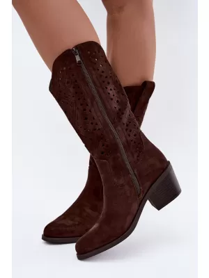 Dámské kozačky S.BARSKI HY62-8126 CHOCOLATE