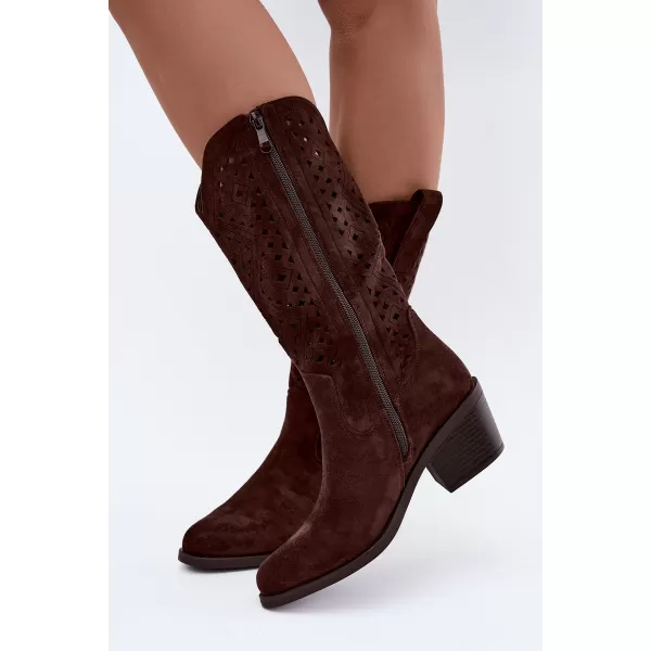  Dámské kozačky S.BARSKI HY62-8126 CHOCOLATE 