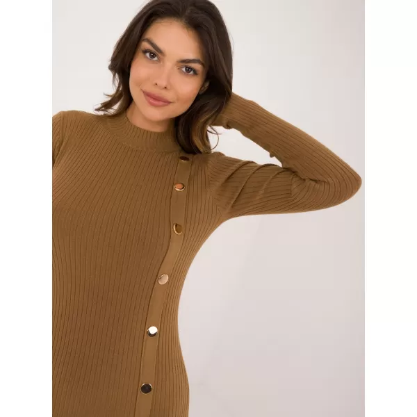  Dámské šaty WOOL FASHION ITALIA AT-SK-2345-2.34 LIGHT BROWN 