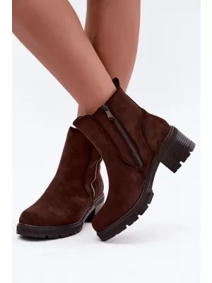 Dámské kotníkové boty S.BARSKI HY62-8101 CHOCOLATE