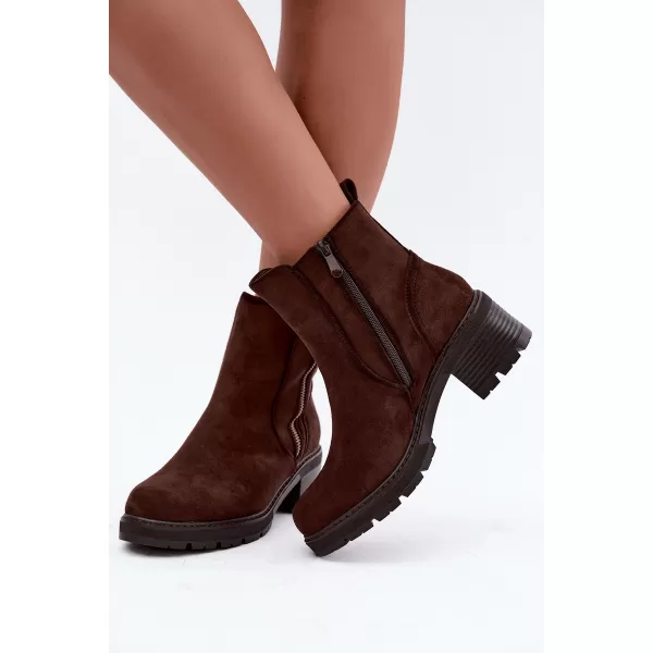  Dámské kotníkové boty S.BARSKI HY62-8101 CHOCOLATE 