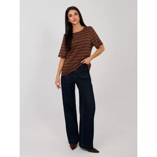  Dámské tričko RUE PARIS RV-TS-A1087.74 BROWN 