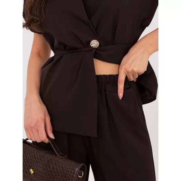  Dámský komplet RUE PARIS IT-KMPL-21029.96 DARK BROWN 
