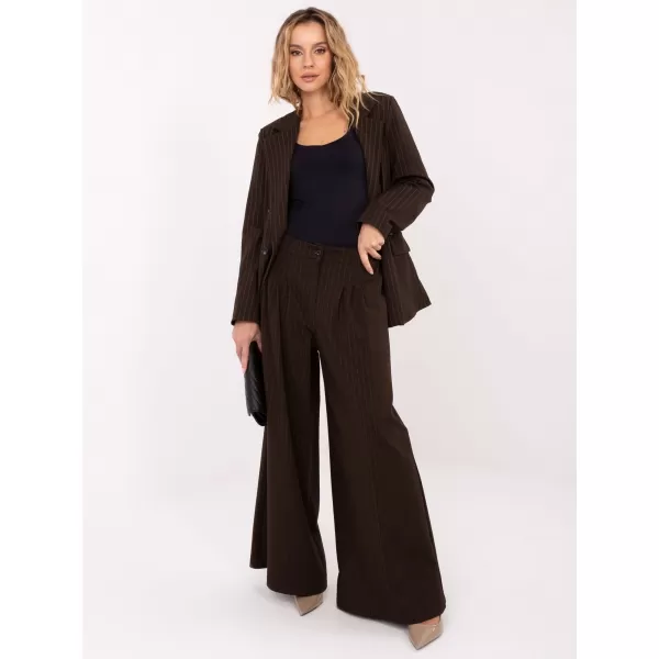  Dámské kalhoty RUE PARIS IT-SP-FL9787.85 DARK BROWN 