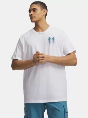 Pánské triko UNDER ARMOUR M BLUR LOGO SS 6009245-100 BÍLÁ