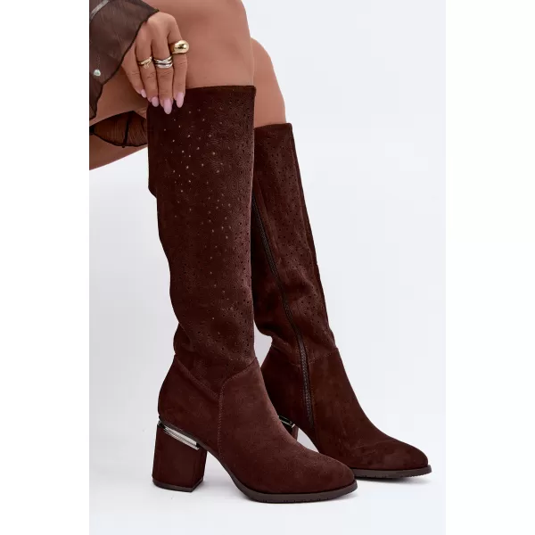 Dámské kozačky S.BARSKI HY62-8122 CHOCOLATE 