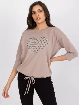 Dámská halenka RELEVANCE RV-BZ-0229.13P DARK BEIGE