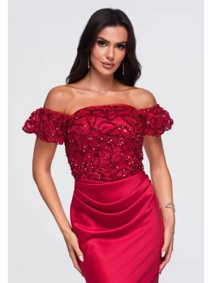 Dámské šaty LARICA LA-OM-DLR409 RED