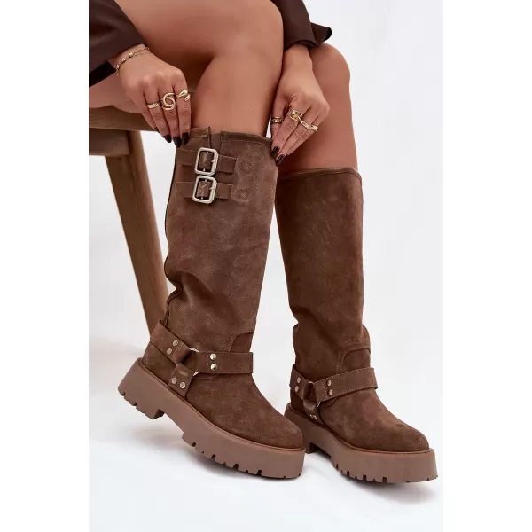  Dámské kozačky BIG STAR SHOES OO274A182 BEIGE 