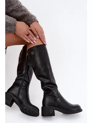 Dámské kozačky VINCEZA 67056 LEATHER BLACK