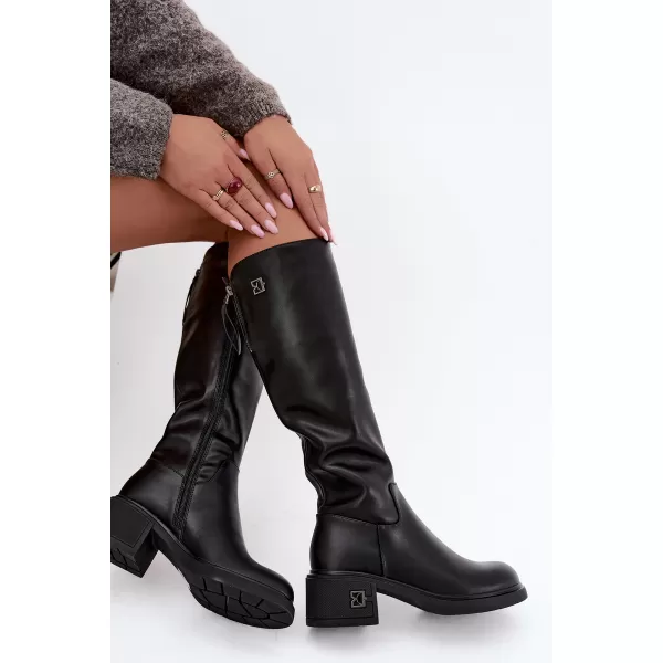  Dámské kozačky VINCEZA 67056 LEATHER BLACK 