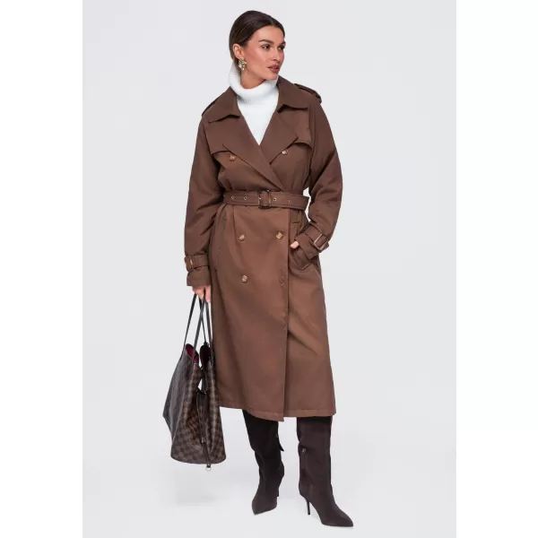  Dámský kabát OMBRE OW-COLC-0121 BROWN 