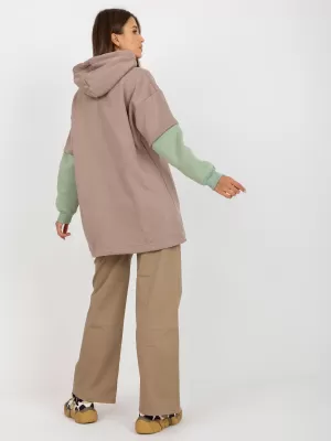 Dámská mikina RUE PARIS RV-BL-8232.27X DARK BEIGE