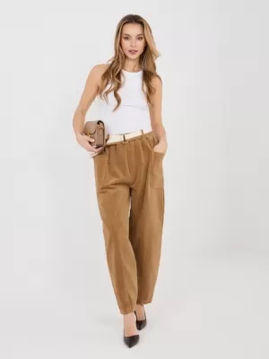 Dámské kalhoty RUE PARIS IT-SP-FL9665.78 CAMEL