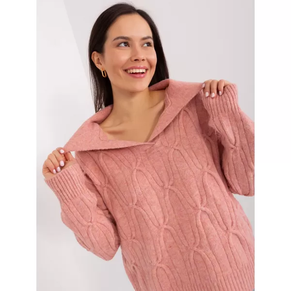 Dámský svetr WOOL FASHION ITALIA AT-SW-2349-2.96 DARK PINK 