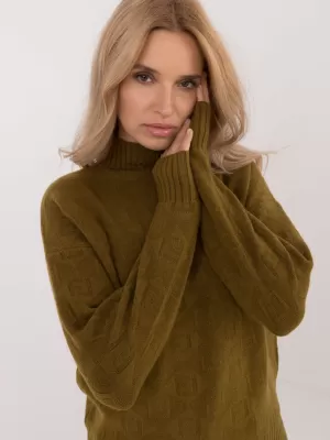 Dámský svetr WOOL FASHION ITALIA AT-SW-2339.54 OLIVE