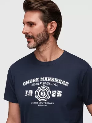 Pánské triko OMBRE OM-TSPT-0269 NAVY BLUE