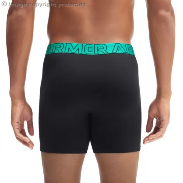  Pánské boxerky UNDER ARMOUR M PERF COTTON 6IN (3KS) 1383889-007 ČERNÁ 