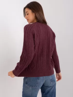 Dámský svetr WOOL FASHION ITALIA AT-SW-2346-2.99P DARK PURPLE