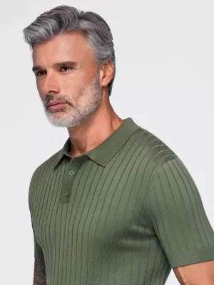 Pánské polo tričko OMBRE OM-POSS-0180 OLIVE