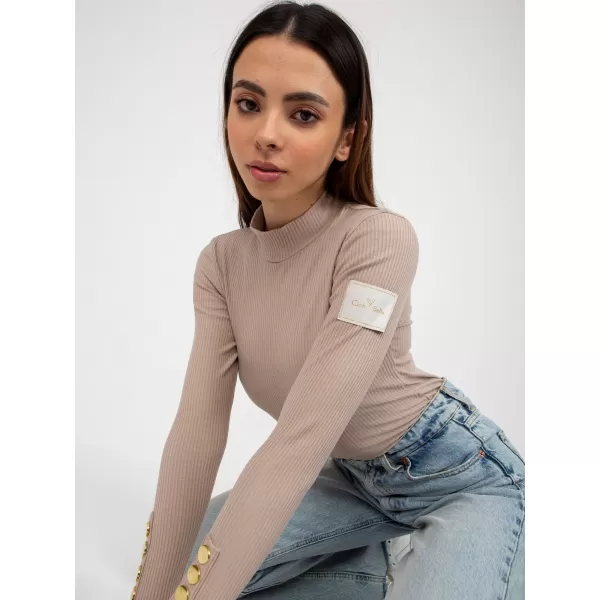  Dámská halenka OCH BELLA TW-BZ-OB-009.28 DARK BEIGE 
