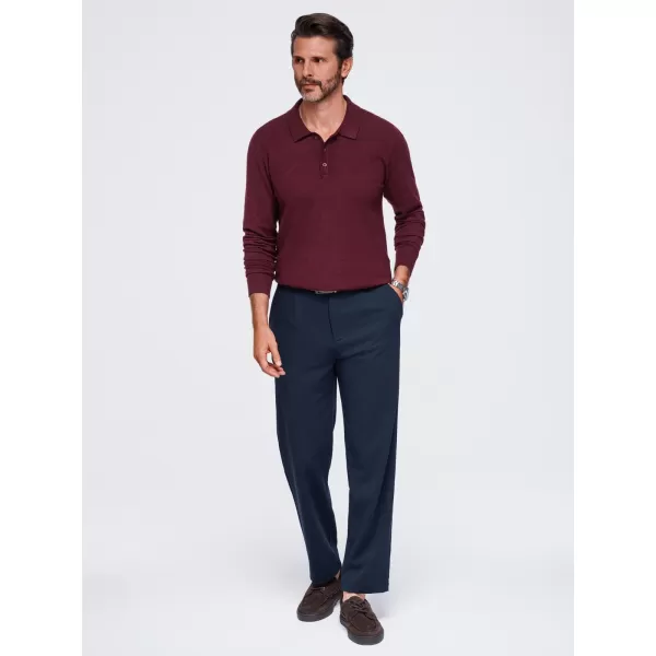  Pánská triko s límečkem OMBRE OM-POLS-0151 BURGUNDY 