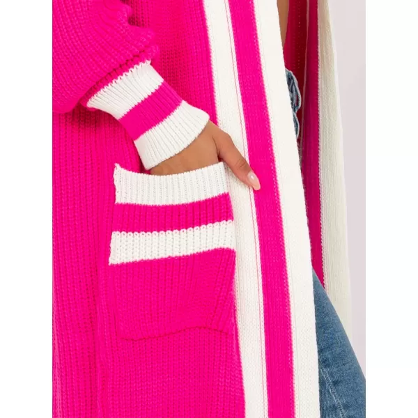  Dámský svetr RUE PARIS LC-SW-0291.06X FLUO PINK 