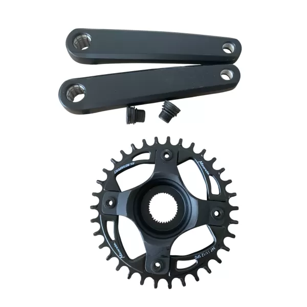  Kliky Crankset Delta 170Q:8 (L+R) Isis Black mate w/34T CF3D w/GXU Spider CL53 w/M15 
