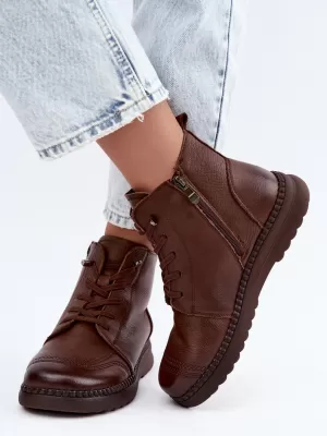 Dámské kotníkové boty VINCEZA 107249 BROWN