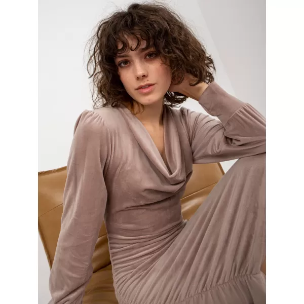  Dámské šaty RUE PARIS RP-SK-8212.40 DARK BEIGE 