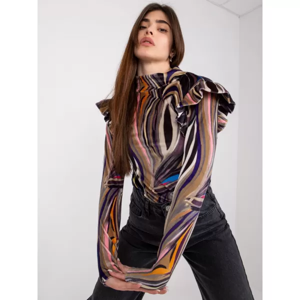  Dámská halenka ITALY MODA DHJ-BZ-6533C.90 BLACK AND BEIGE 