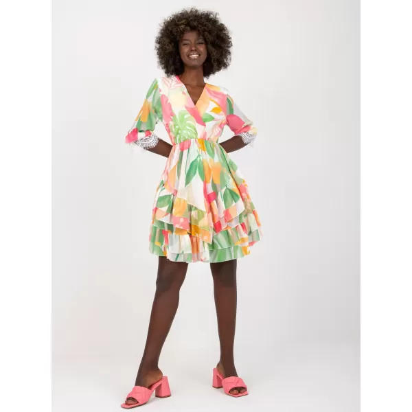  Dámské šaty ITALY MODA DHJ-SK-0997-1.33X WHITE-PINK 