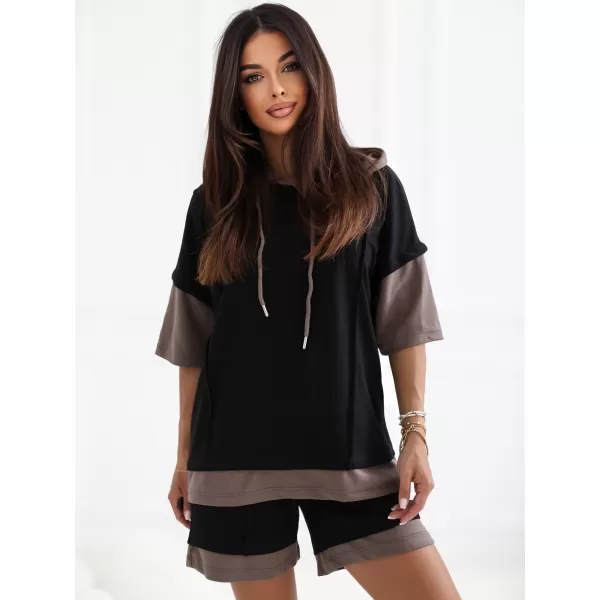  Dámský komplet RUE PARIS RV-KMPL-A1309.74 BLACK AND BROWN 