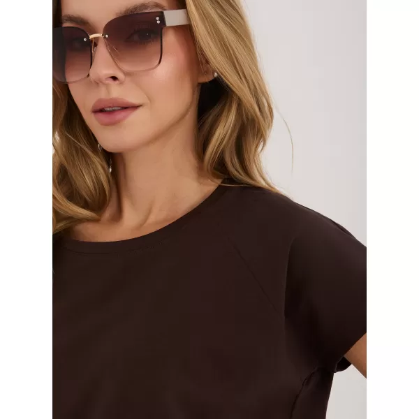  Dámské triko RUE PARIS RV-BZ-8837.67 DARK BROWN 