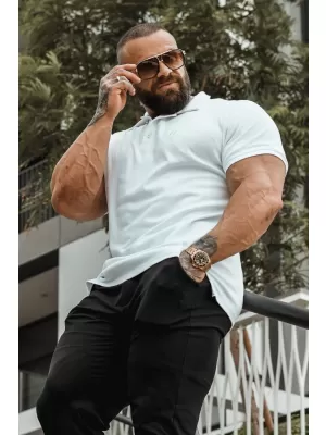 Pánské trička NEBBIA MIKE MUSCLE FIT POLO 157 WHITE