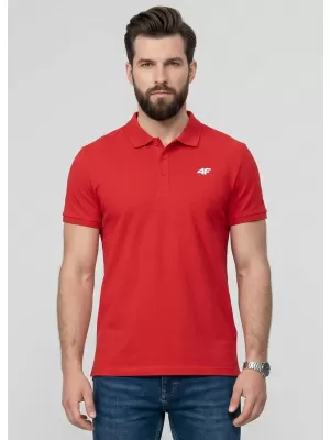 Pánské triko s límečkem 4F 4FWMM00TPTSM0771 RED