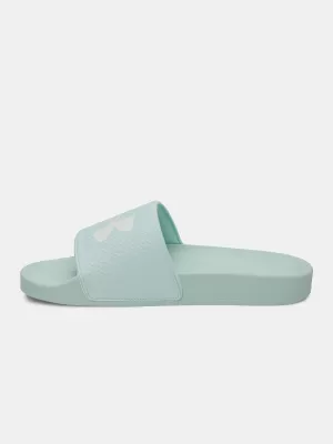 Dámské pantofle UNDER ARMOUR UA W ARMR SLIDE 6007532-703 ZELENÁ