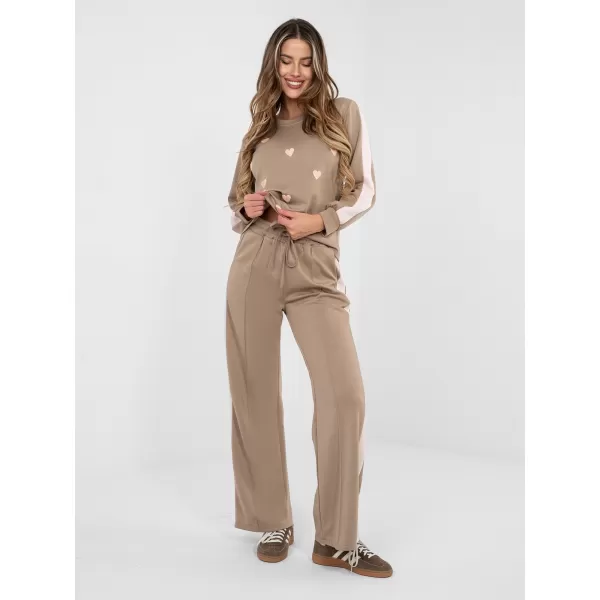  Dámská tepláková souprava RUE PARIS IT-KMPL-22211.32 DARK BEIGE 