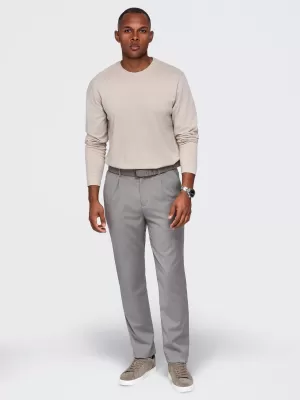 Pánské tričko OMBRE OM-LSBL-0142 BEIGE