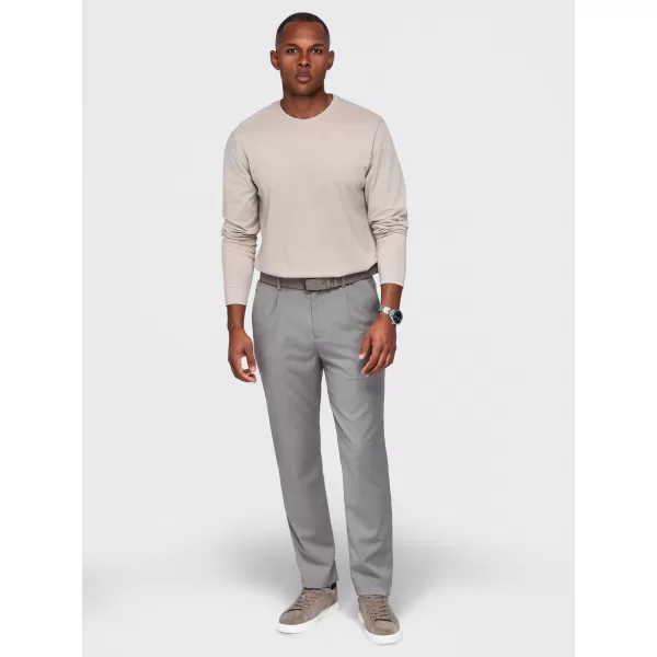  Pánské tričko OMBRE OM-LSBL-0142 BEIGE 