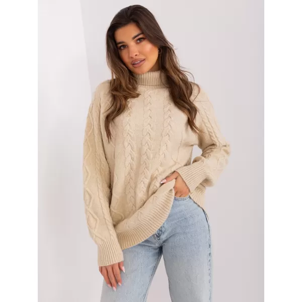  Dámský svetr WOOL FASHION ITALIA AT-SW-2355-2.12P BEIGE 