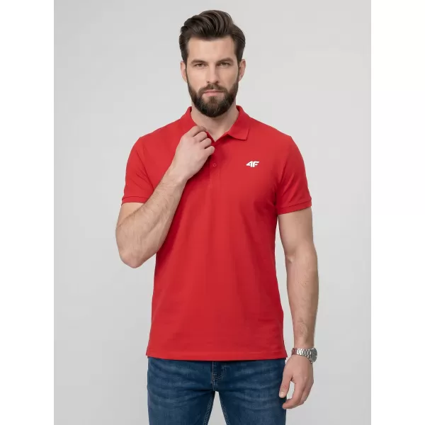  Pánské triko s límečkem 4F 4FWMM00TPTSM0771 RED 