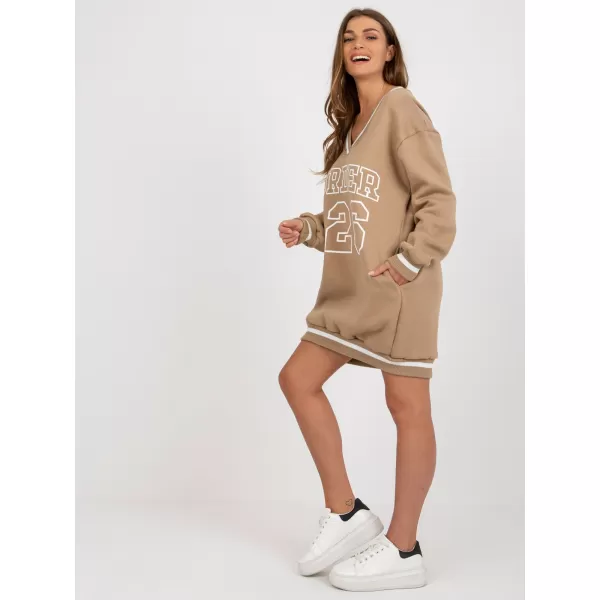  Dámská mikina MY RED LIPS EM-BL-776.19 DARK BEIGE 