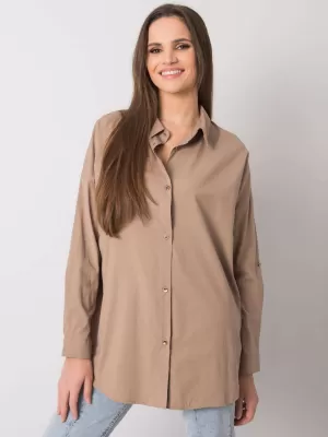 Dámská košile EX MODA EM-KS-004.42 DARK BEIGE